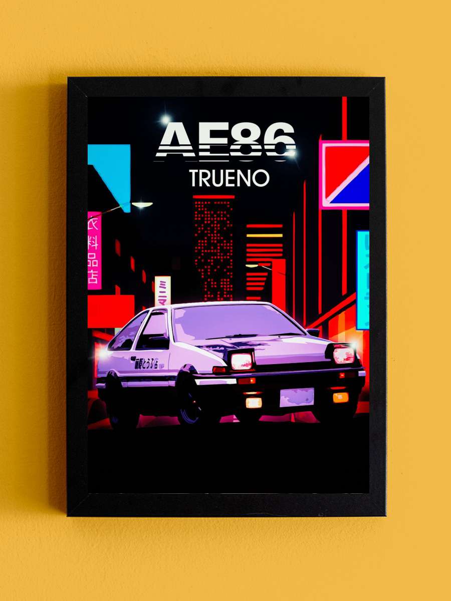 city night AE86 Anime Tablo Siyah Çerçeveli Yüksek Kalite Anime Duvar Poster Tablo - En İyi Fiyatlarla