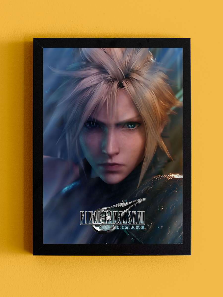 Cloud FFVII remake RPG Anime Tablo Siyah Çerçeveli Yüksek Kalite Anime Duvar Poster Tablo - En İyi Fiyatlarla