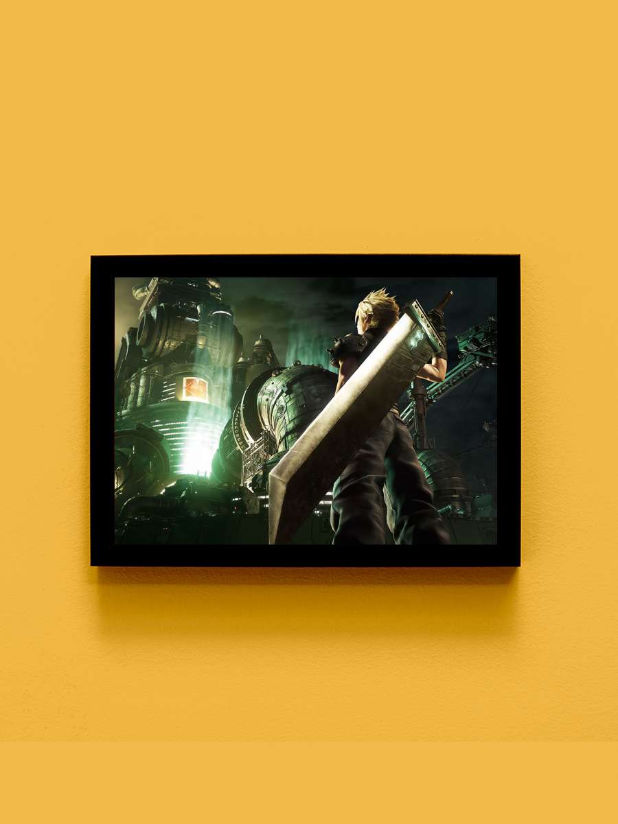 Cloud Strife Anime Tablo Siyah Çerçeveli Yüksek Kalite Anime Duvar Poster Tablo - En İyi Fiyatlarla