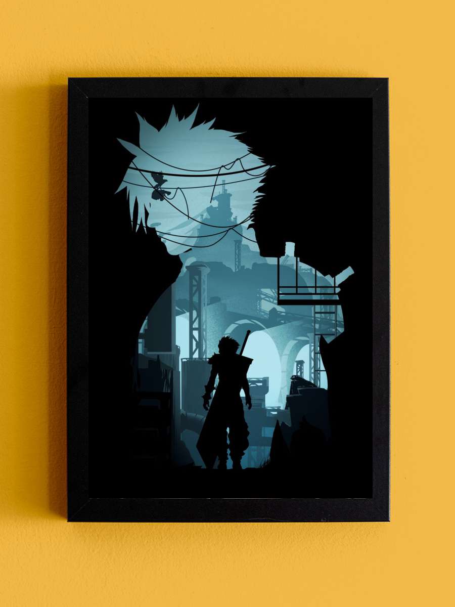 Cloud Strife Anime Tablo Siyah Çerçeveli Yüksek Kalite Anime Duvar Poster Tablo - En İyi Fiyatlarla