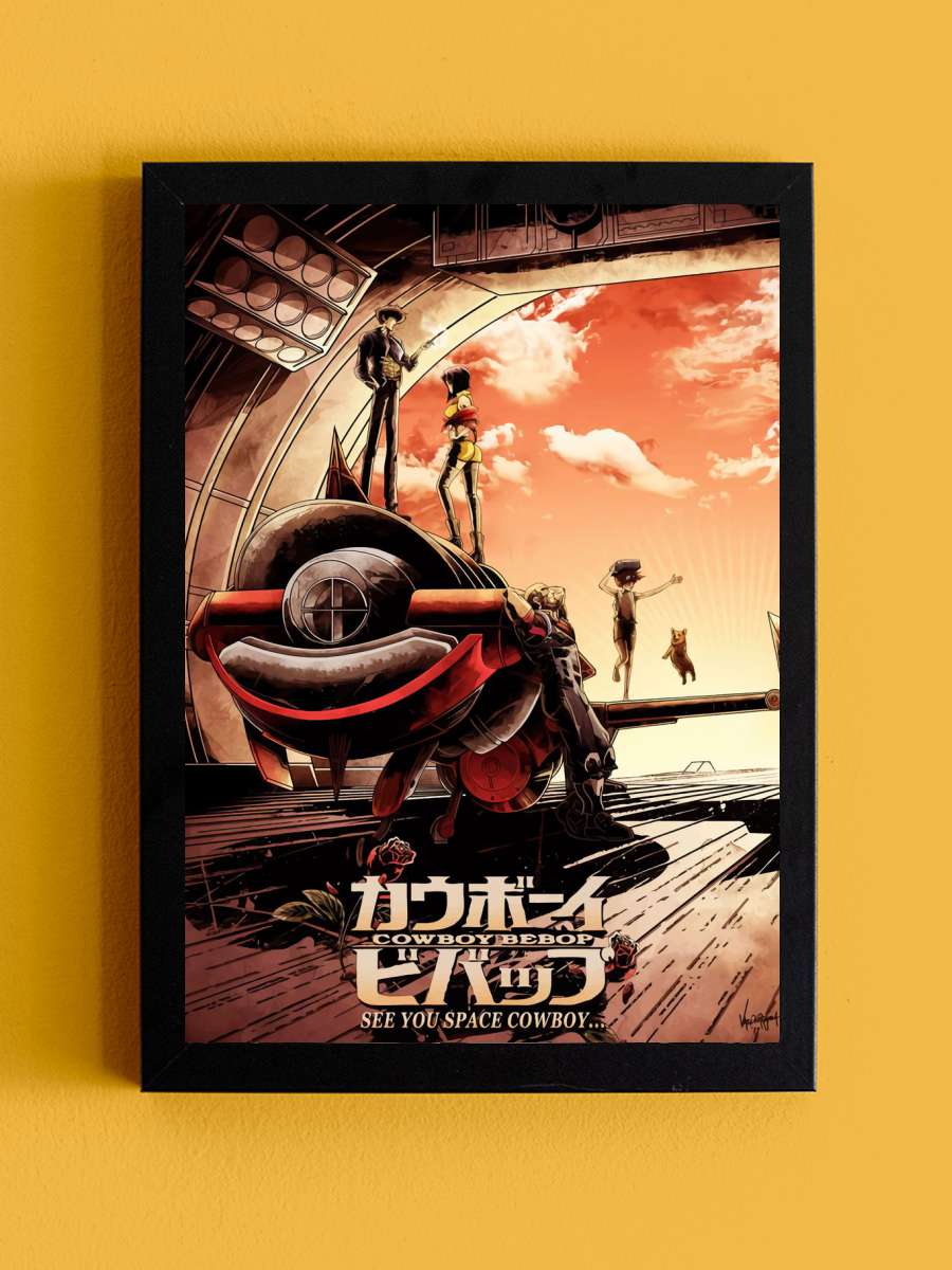 Cowboy Bebop Anime Tablo Siyah Çerçeveli Yüksek Kalite Anime Duvar Poster Tablo - En İyi Fiyatlarla