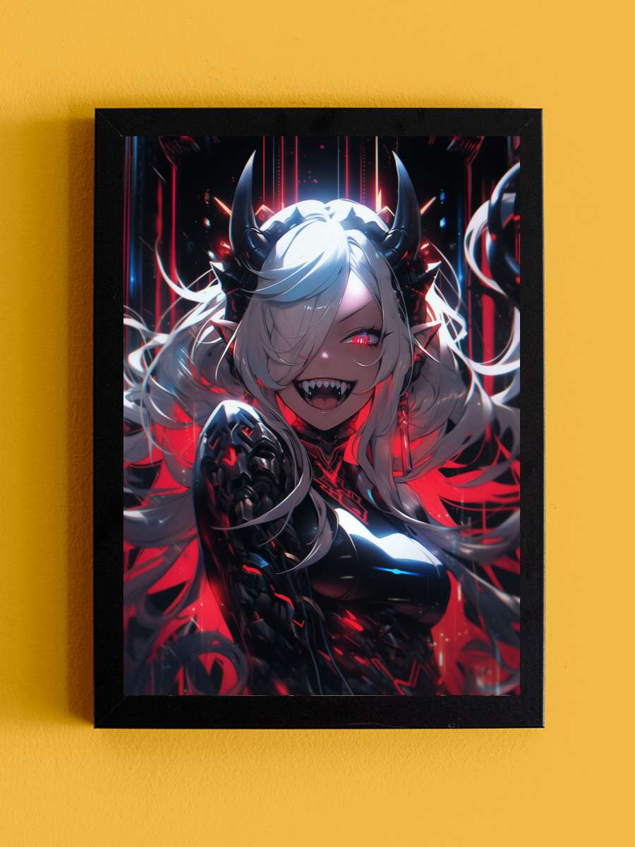 Cyberpunk Anime Girl Anime Tablo Siyah Çerçeveli Yüksek Kalite Anime Duvar Poster Tablo - En İyi Fiyatlarla