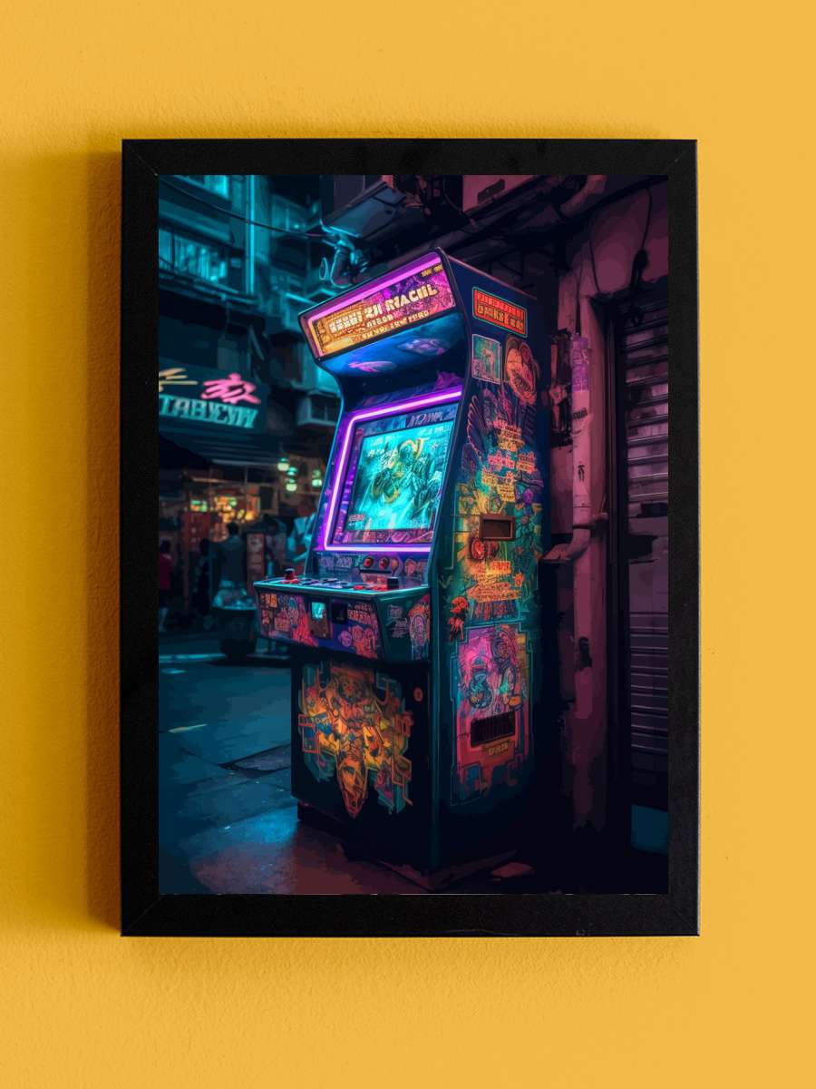 Cyberpunk Arcade Gaming Anime Tablo Siyah Çerçeveli Yüksek Kalite Anime Duvar Poster Tablo - En İyi Fiyatlarla