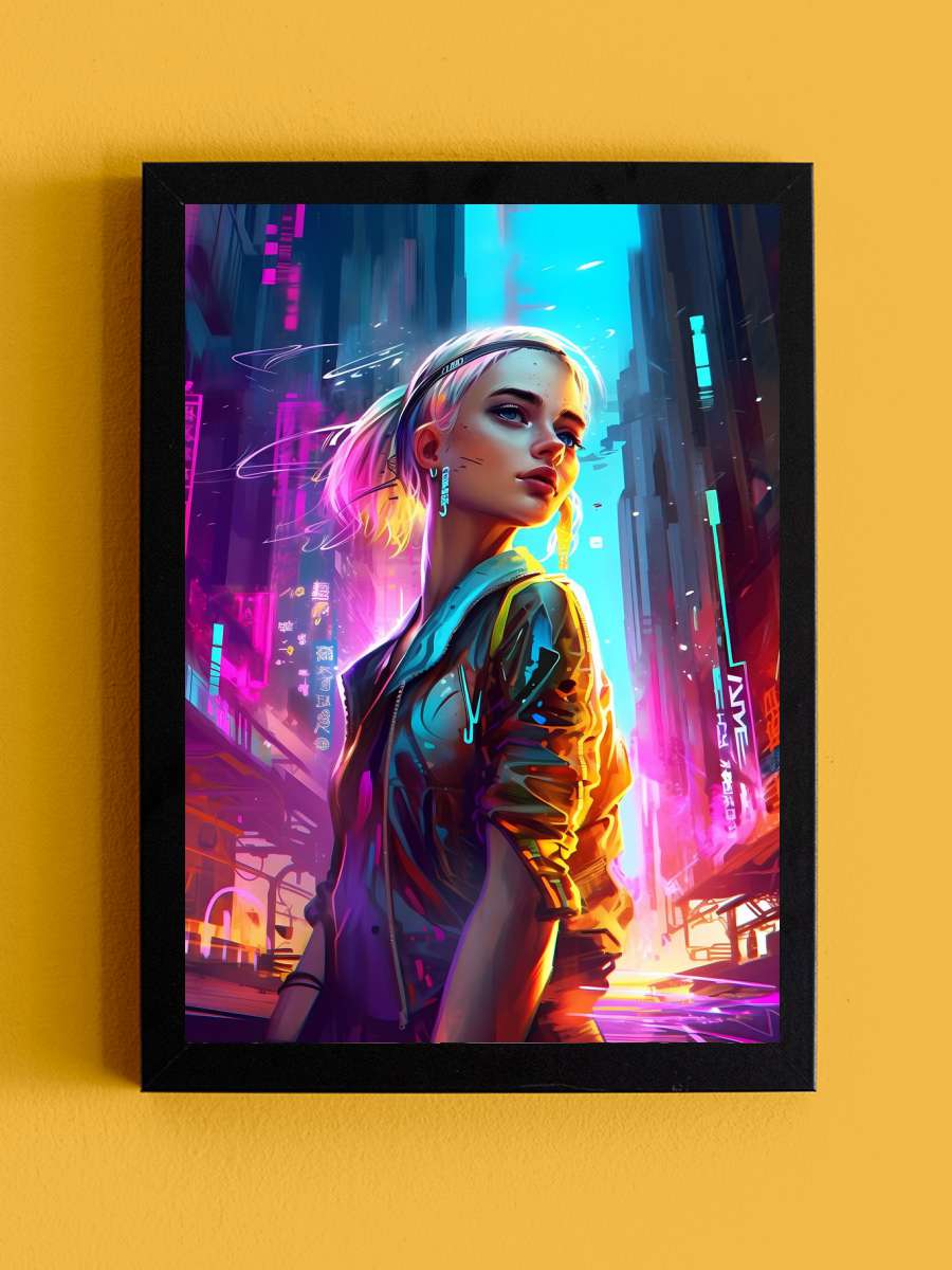 Cyberpunk Steampunk Neon Anime Tablo Siyah Çerçeveli Yüksek Kalite Anime Duvar Poster Tablo - En İyi Fiyatlarla