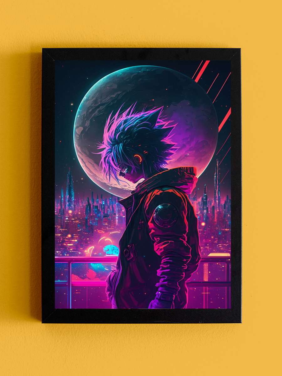 Cyberpunk Steampunk Neon Anime Tablo Siyah Çerçeveli Yüksek Kalite Anime Duvar Poster Tablo - En İyi Fiyatlarla