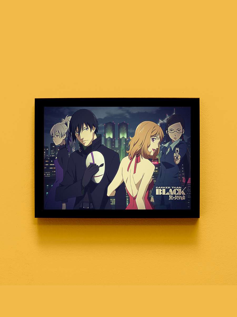 Darker Than Black Anime Tablo Siyah Çerçeveli Yüksek Kalite Anime Duvar Poster Tablo - En İyi Fiyatlarla