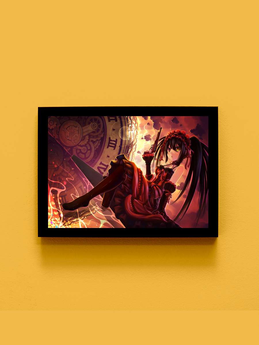 Date A Live Kurumi Tokisak Anime Tablo Siyah Çerçeveli Yüksek Kalite Anime Duvar Poster Tablo - En İyi Fiyatlarla