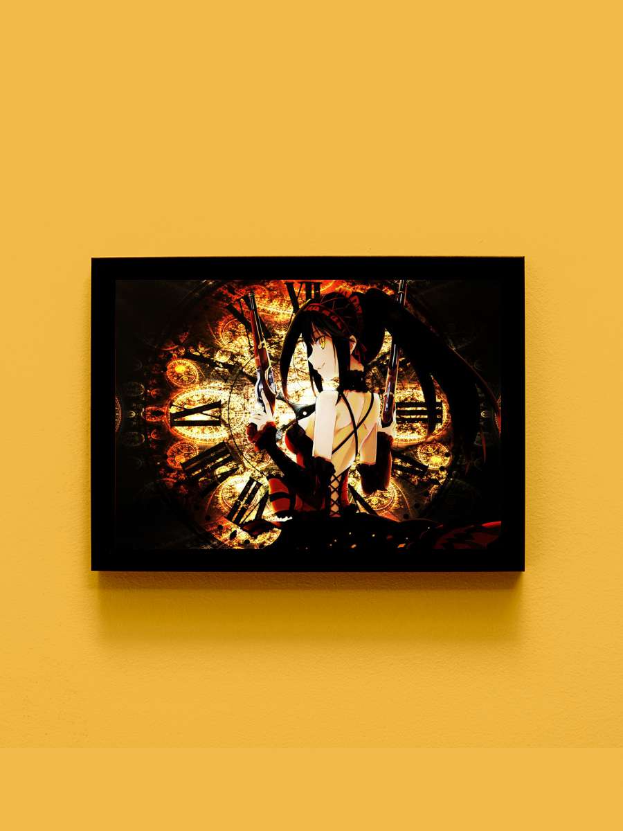 Date A Live Kurumi Tokisak Anime Tablo Siyah Çerçeveli Yüksek Kalite Anime Duvar Poster Tablo - En İyi Fiyatlarla