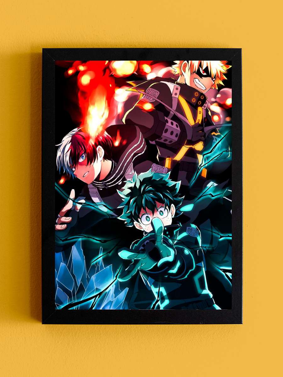 Deku my hero academia Anime Tablo Siyah Çerçeveli Yüksek Kalite Anime Duvar Poster Tablo - En İyi Fiyatlarla