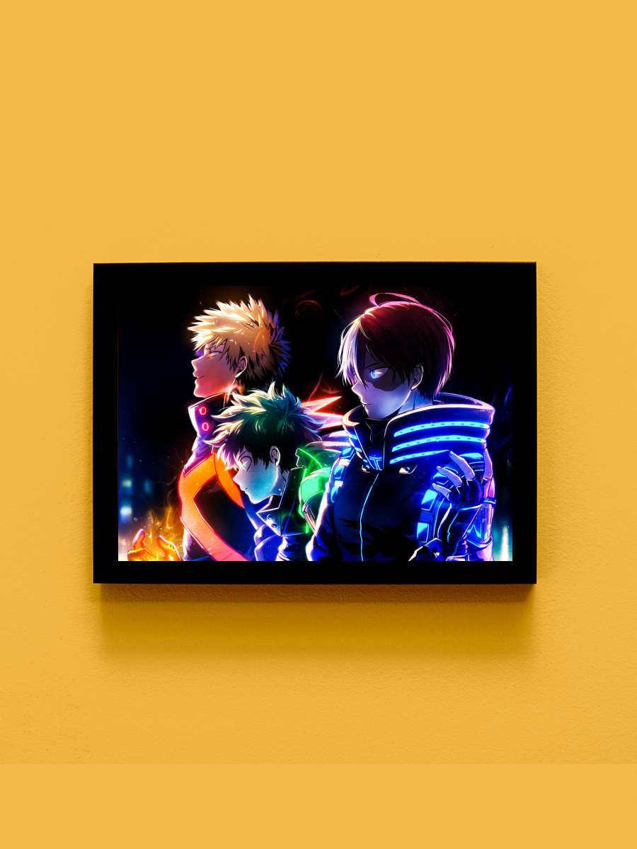 Deku my hero academia Anime Tablo Siyah Çerçeveli Yüksek Kalite Anime Duvar Poster Tablo - En İyi Fiyatlarla