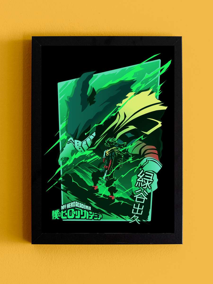 Deku Anime Tablo Siyah Çerçeveli Yüksek Kalite Anime Duvar Poster Tablo - En İyi Fiyatlarla