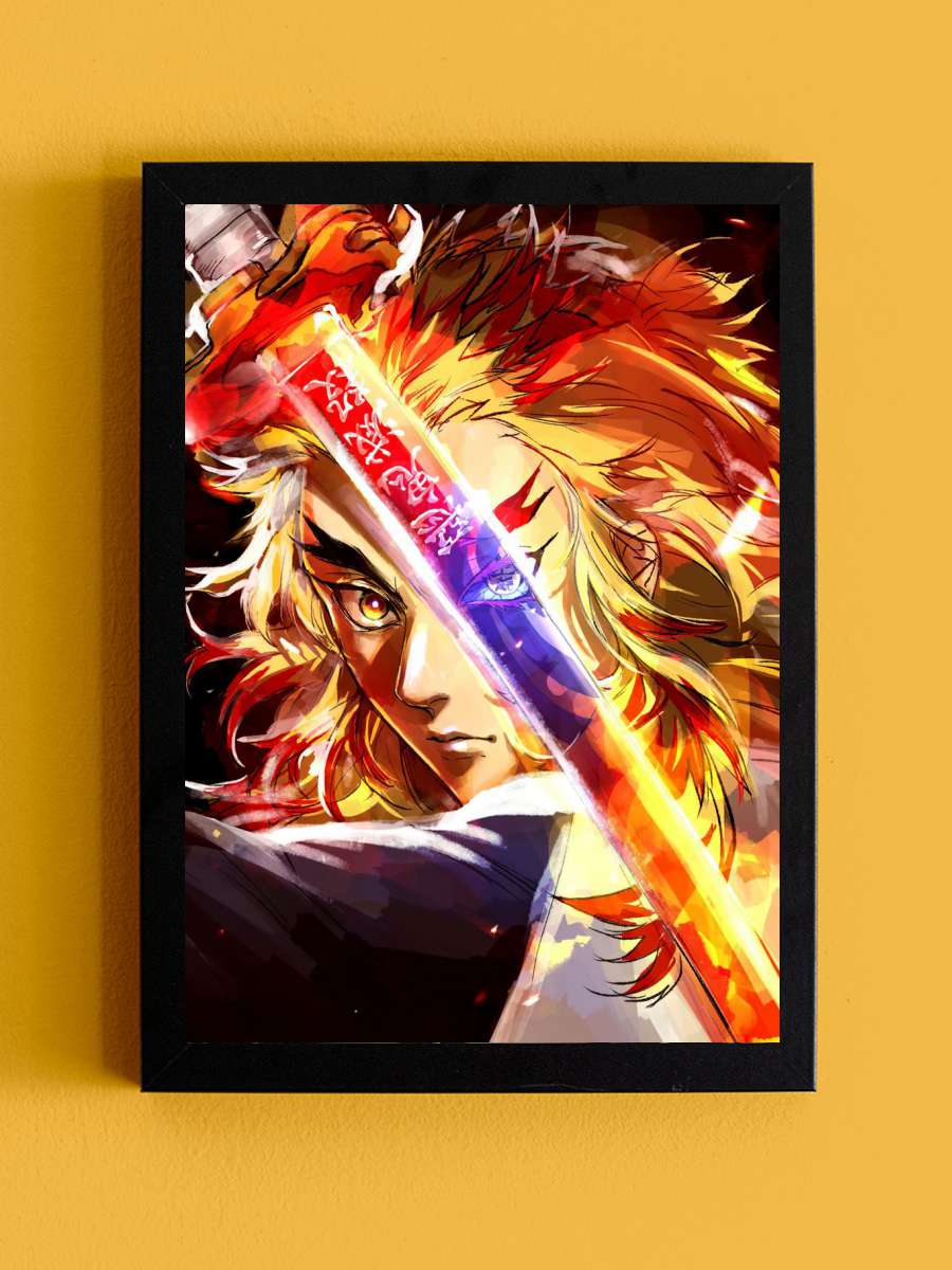 Demon Slayer Anime Anime Tablo Siyah Çerçeveli Yüksek Kalite Anime Duvar Poster Tablo - En İyi Fiyatlarla