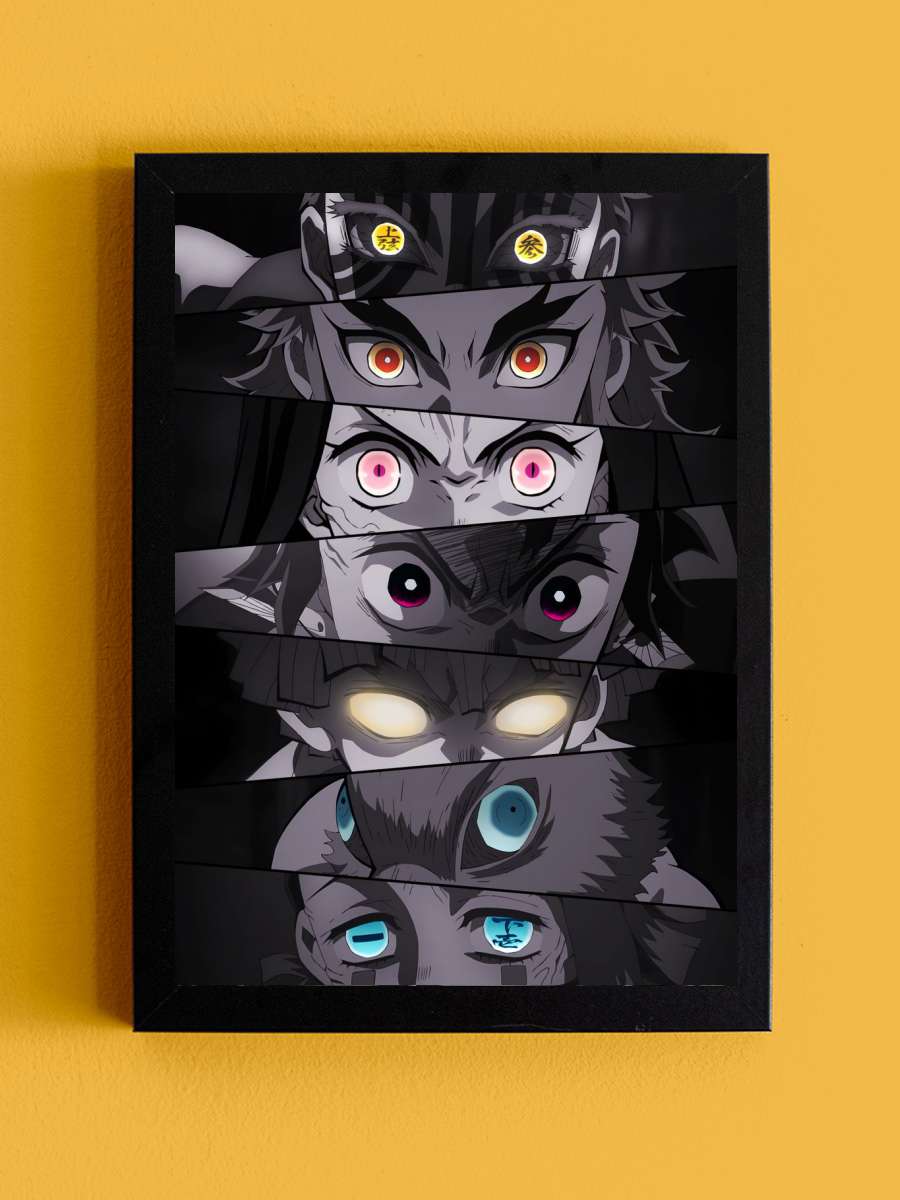 Demon Slayer Eyes Rengoku Anime Tablo Siyah Çerçeveli Yüksek Kalite Anime Duvar Poster Tablo - En İyi Fiyatlarla