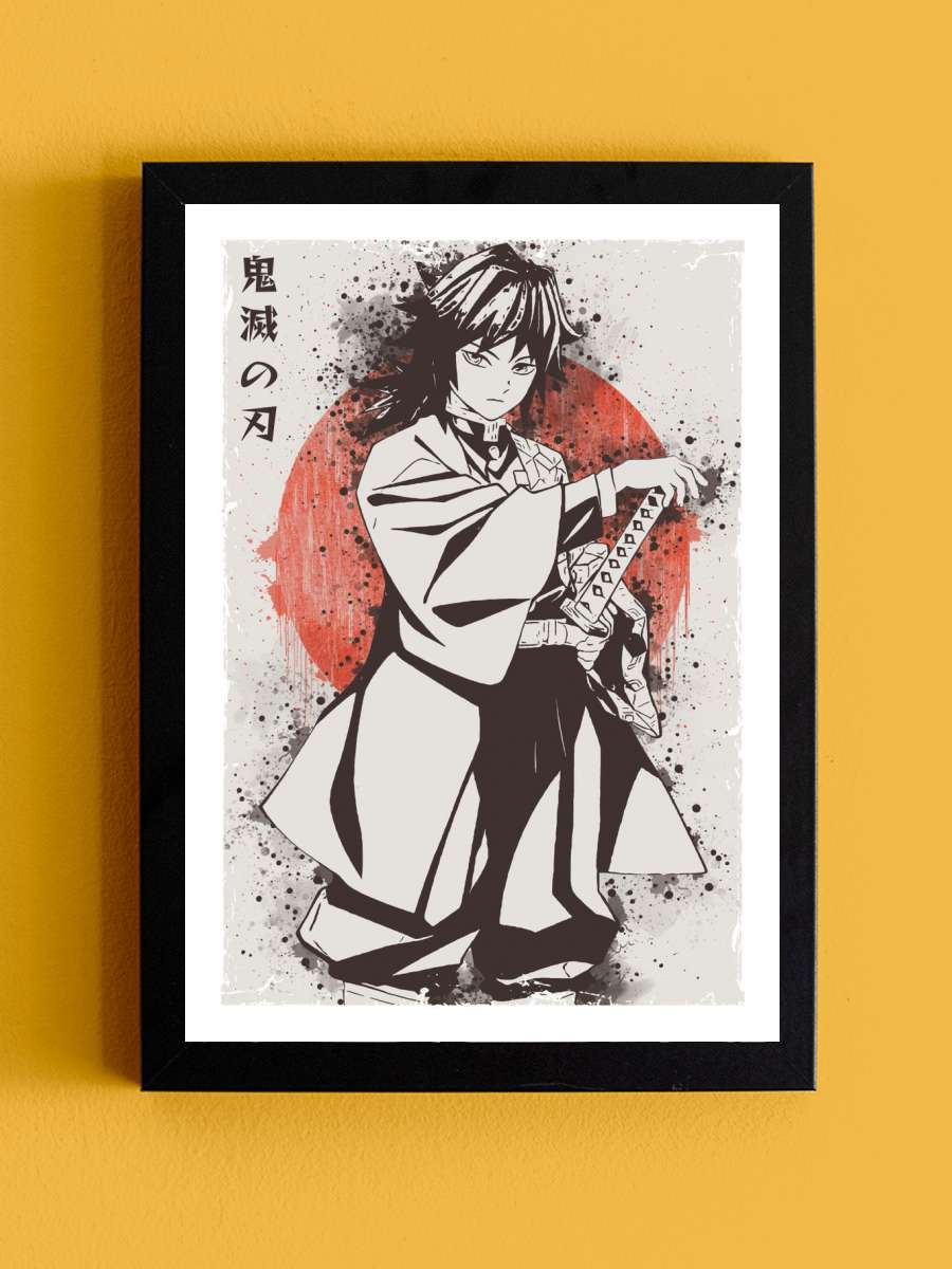 Demon Slayer Giyu Tomioka Anime Tablo Siyah Çerçeveli Yüksek Kalite Anime Duvar Poster Tablo - En İyi Fiyatlarla