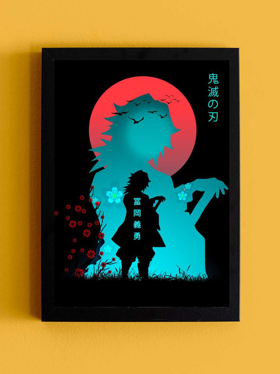 demon slayer Giyu Tomioka  Anime Tablo Siyah Çerçeveli Yüksek Kalite Anime Duvar Poster Tablo - En İyi Fiyatlarla