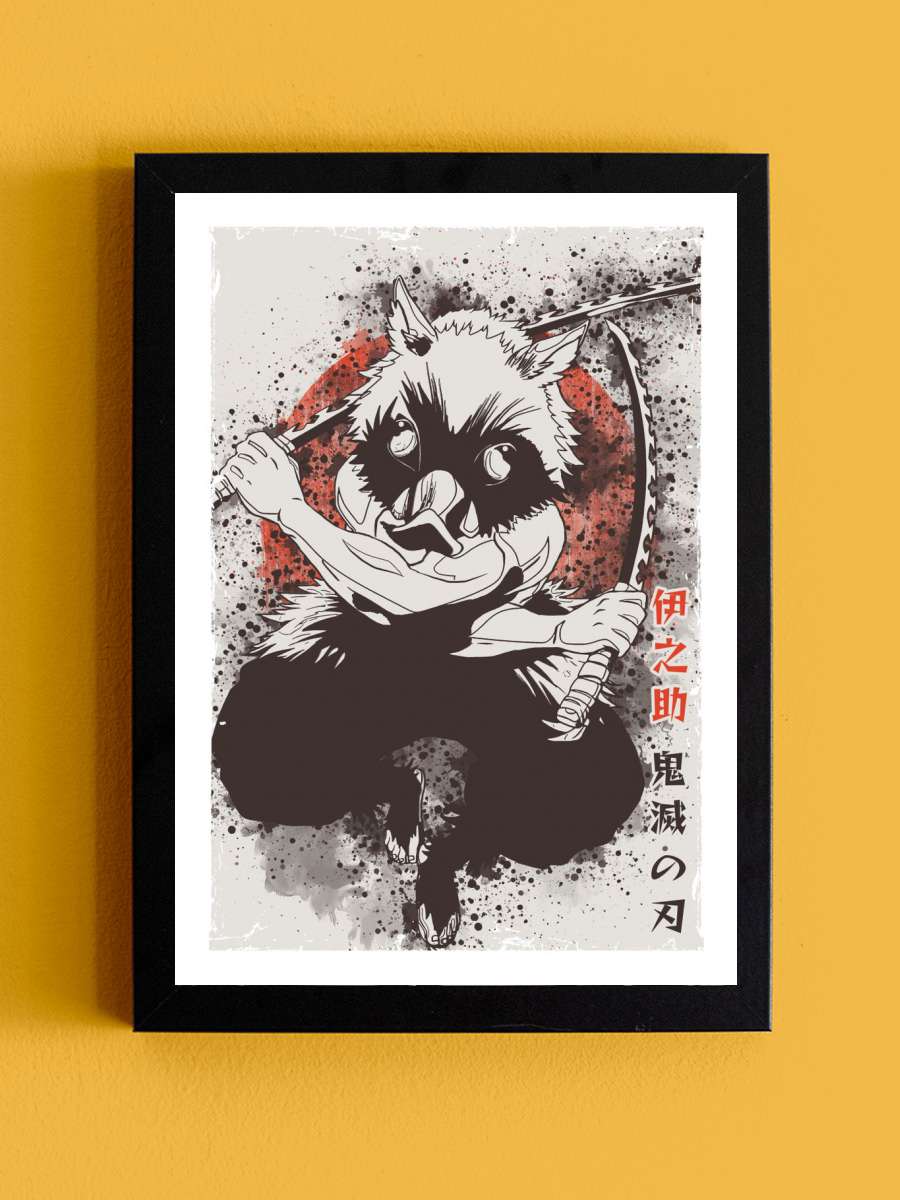 Demon Slayer Inosuke Anime Tablo Siyah Çerçeveli Yüksek Kalite Anime Duvar Poster Tablo - En İyi Fiyatlarla