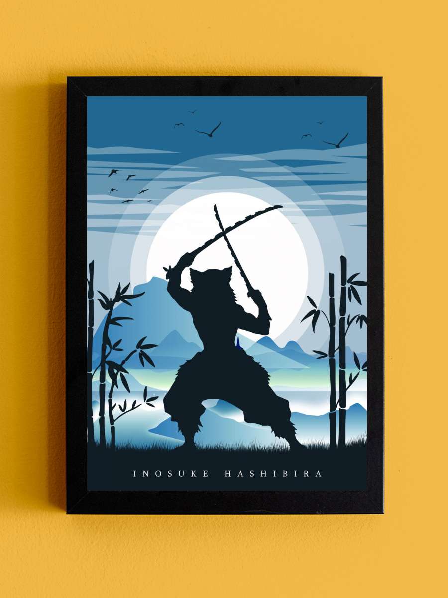 Demon Slayer Inosuke Anime Tablo Siyah Çerçeveli Yüksek Kalite Anime Duvar Poster Tablo - En İyi Fiyatlarla