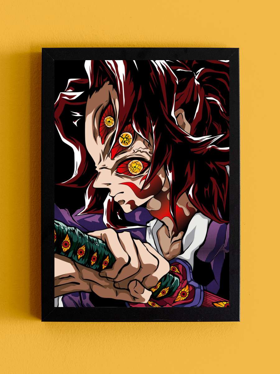 Demon Slayer Kokushibo Anime Tablo Siyah Çerçeveli Yüksek Kalite Anime Duvar Poster Tablo - En İyi Fiyatlarla