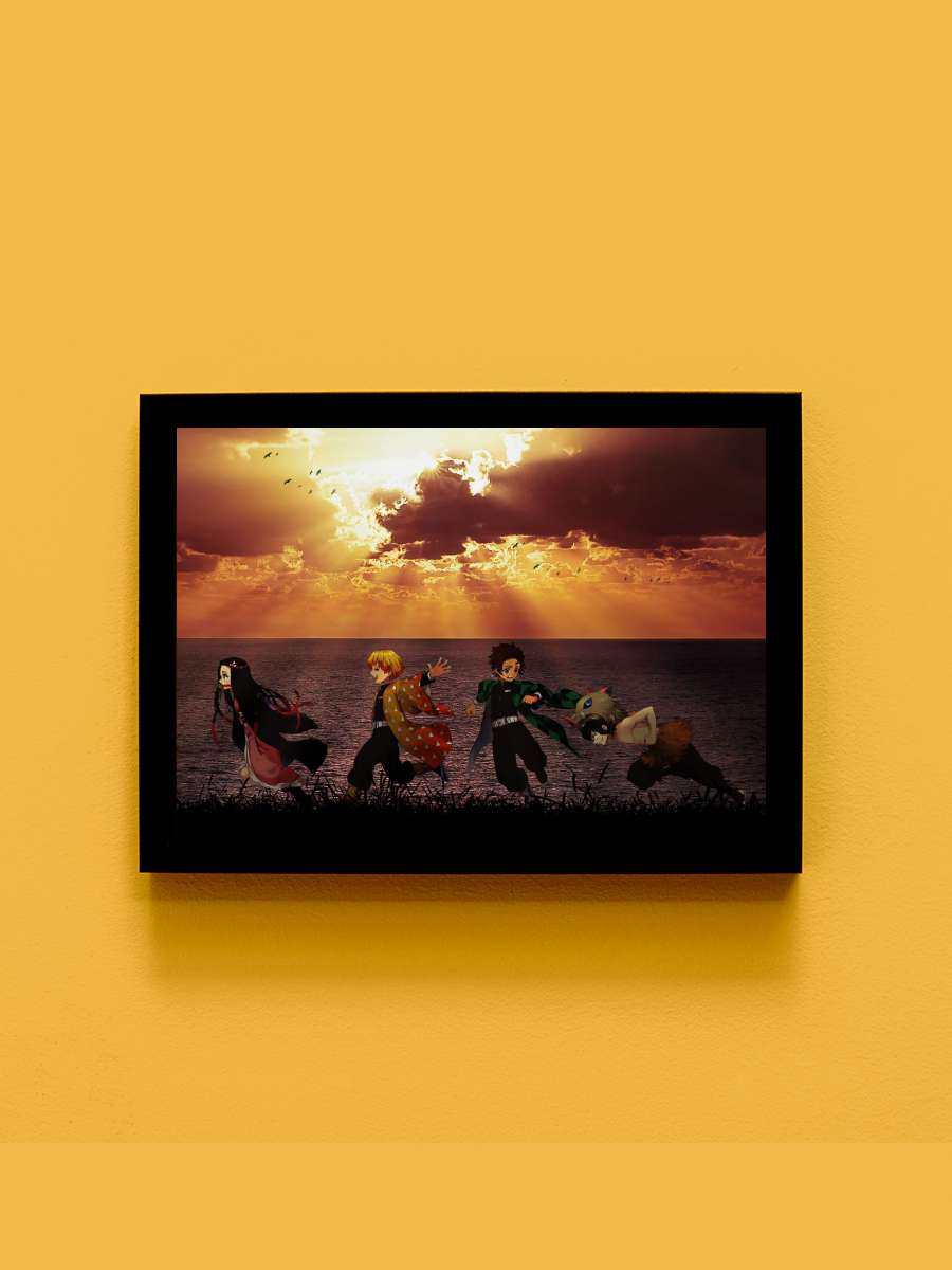 demon slayer nezuko kamado Anime Tablo Siyah Çerçeveli Yüksek Kalite Anime Duvar Poster Tablo - En İyi Fiyatlarla