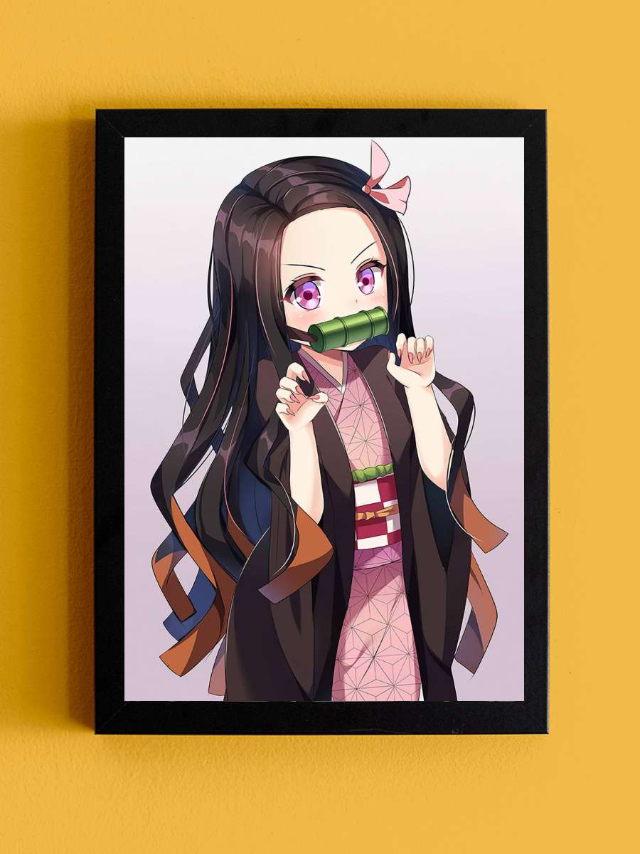 Demon Slayer Nezuko Kamado Anime Tablo Siyah Çerçeveli Yüksek Kalite Anime Duvar Poster Tablo - En İyi Fiyatlarla