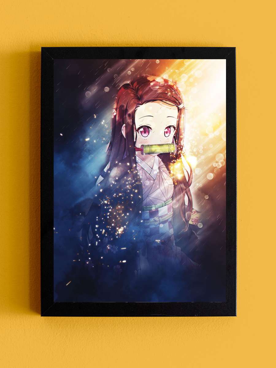 Demon Slayer Nezuko Metal Anime Tablo Siyah Çerçeveli Yüksek Kalite Anime Duvar Poster Tablo - En İyi Fiyatlarla