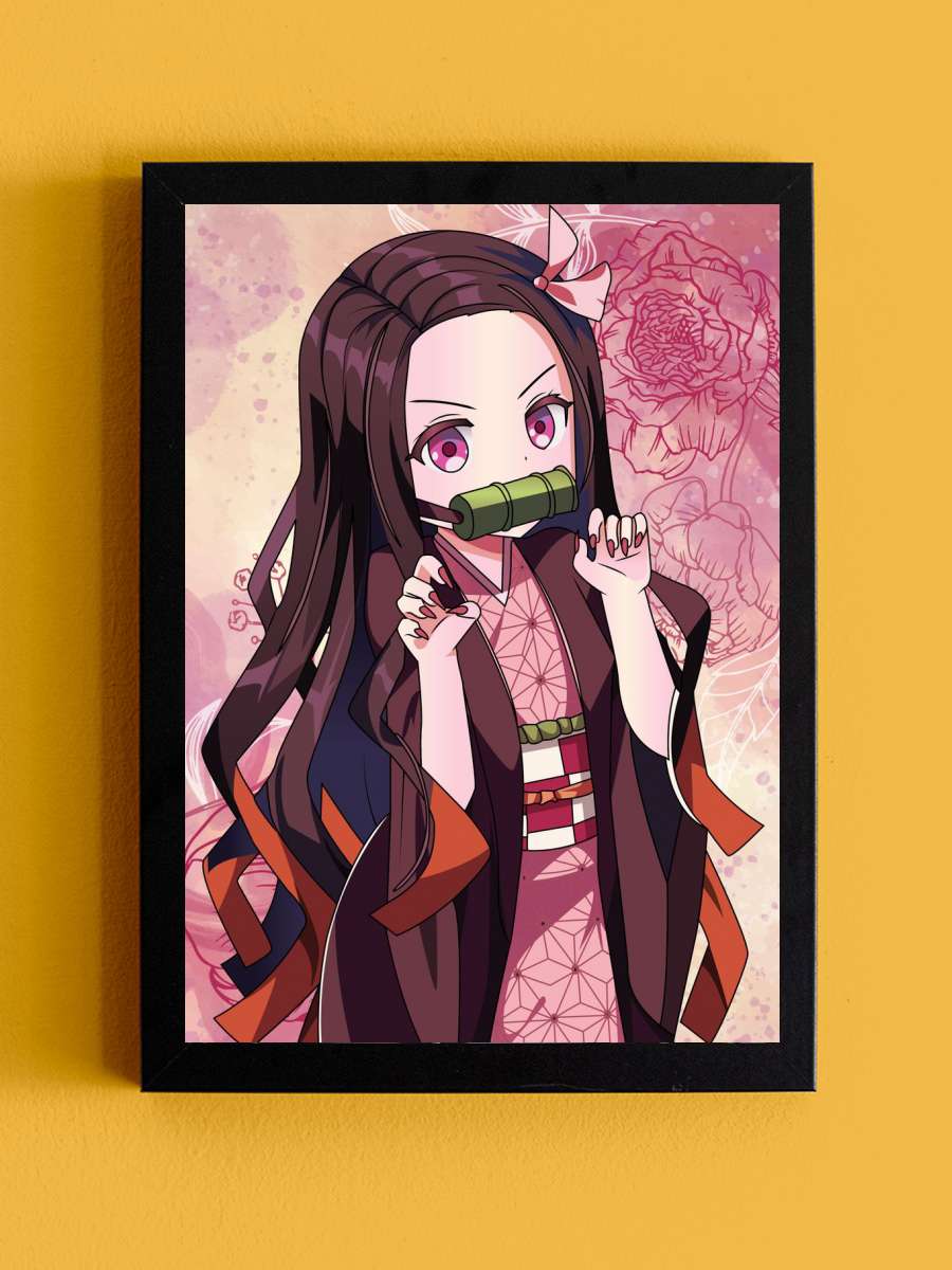 demon slayer Nezuko Anime Tablo Siyah Çerçeveli Yüksek Kalite Anime Duvar Poster Tablo - En İyi Fiyatlarla