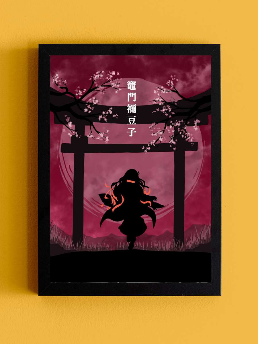 Demon Slayer Nezuko Anime Tablo Siyah Çerçeveli Yüksek Kalite Anime Duvar Poster Tablo - En İyi Fiyatlarla
