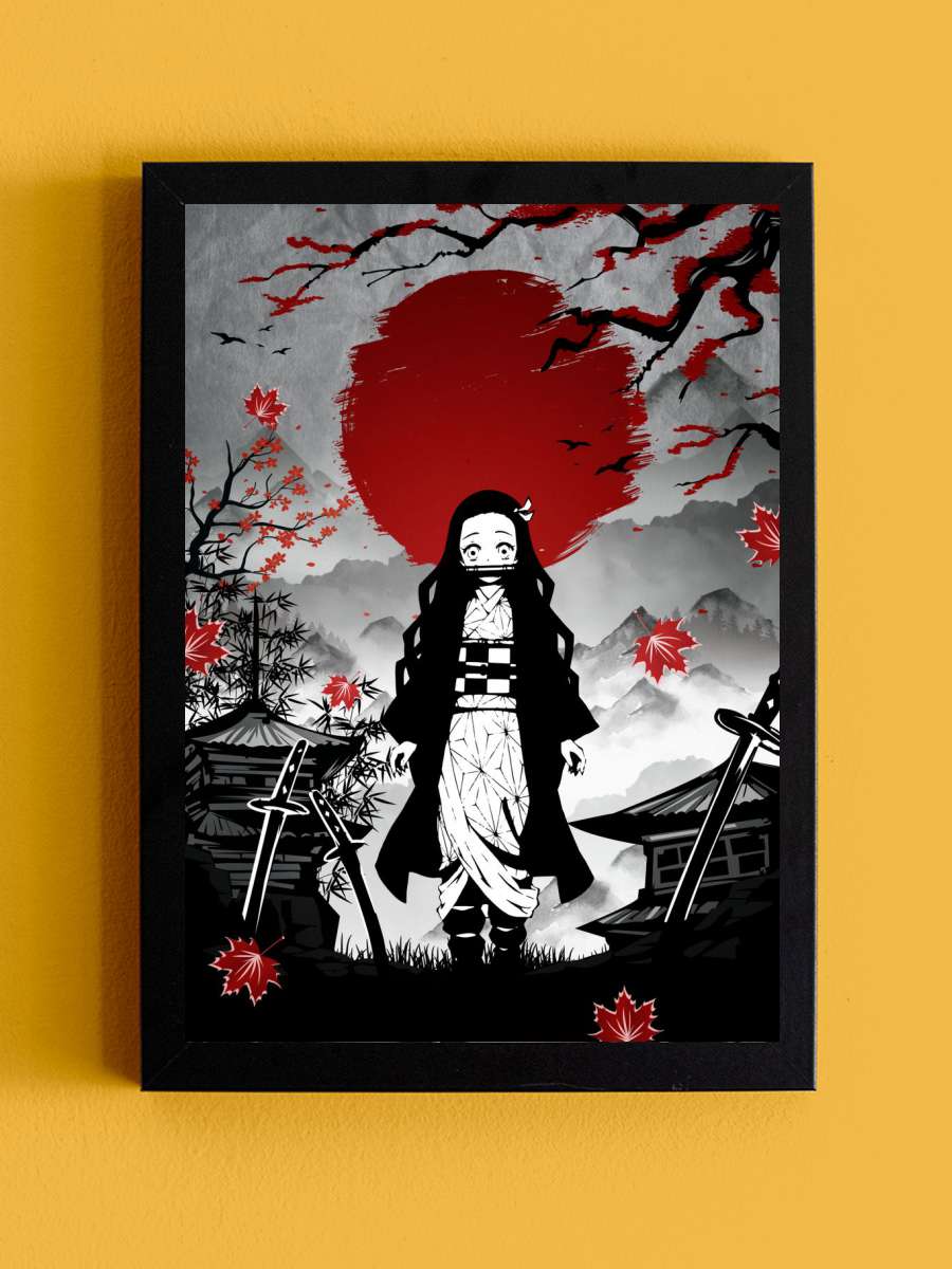 Demon Slayer Nezuko Anime Tablo Siyah Çerçeveli Yüksek Kalite Anime Duvar Poster Tablo - En İyi Fiyatlarla