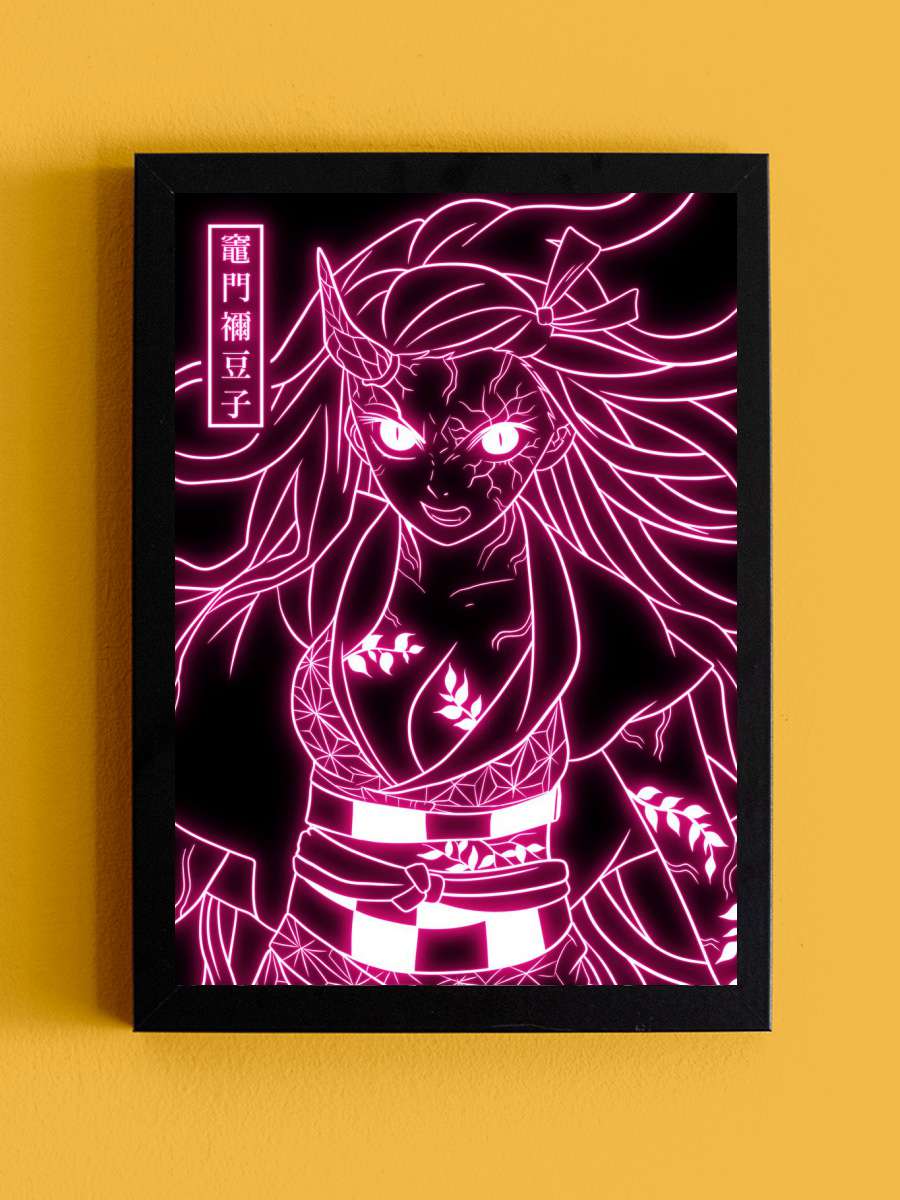 Demon Slayer Nezuko Anime Tablo Siyah Çerçeveli Yüksek Kalite Anime Duvar Poster Tablo - En İyi Fiyatlarla