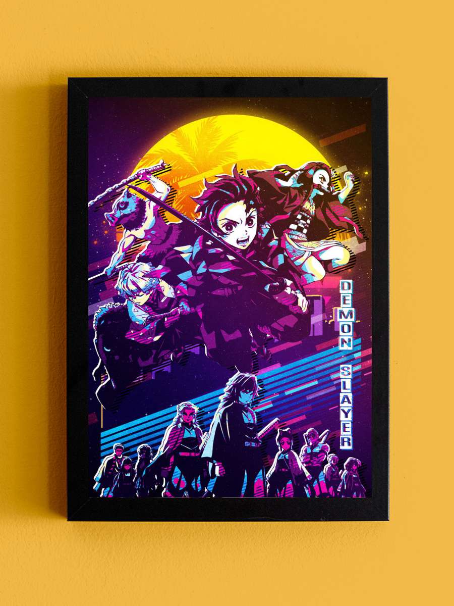 demon slayer no border Anime Tablo Siyah Çerçeveli Yüksek Kalite Anime Duvar Poster Tablo - En İyi Fiyatlarla