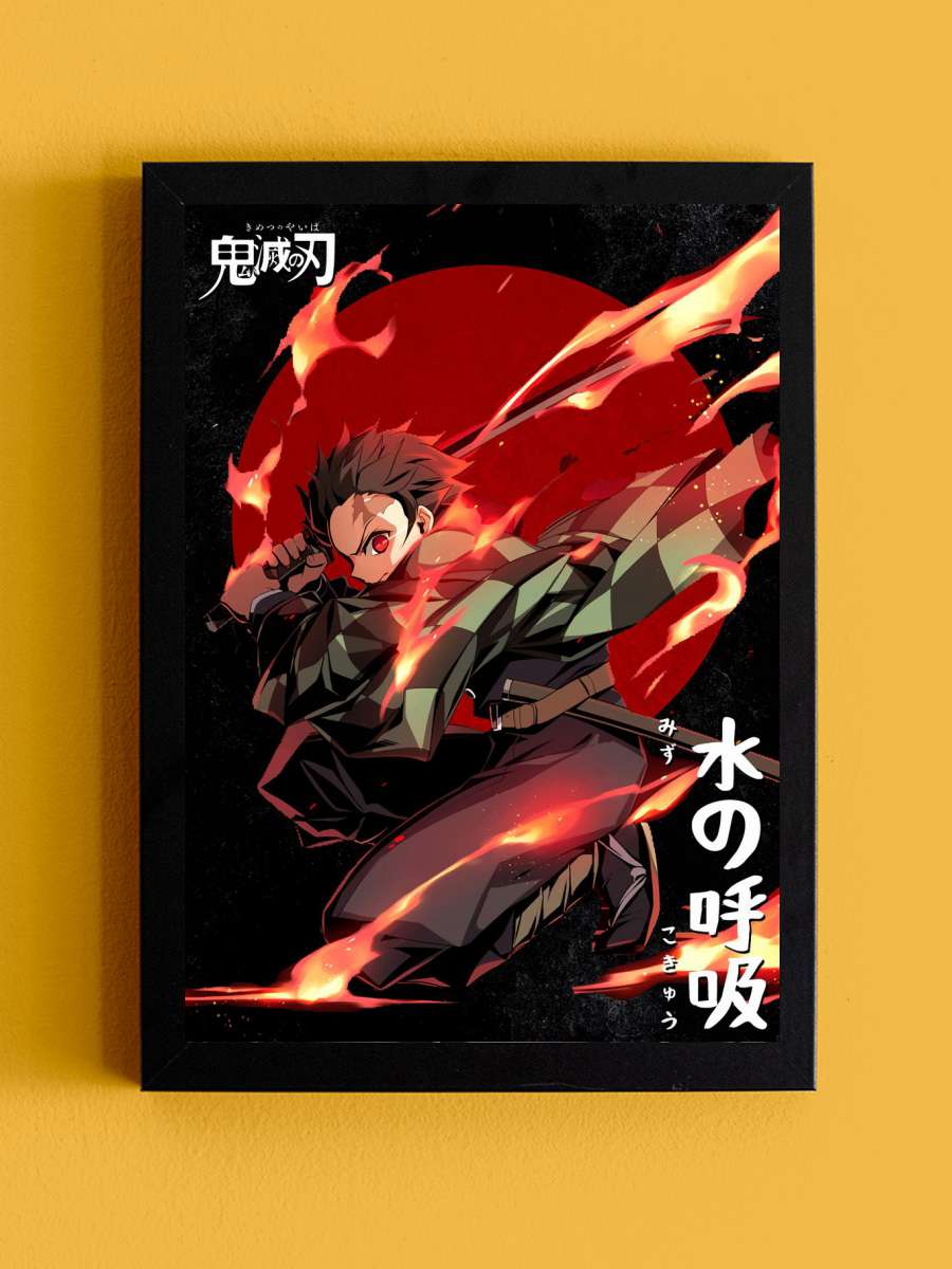 Demon Slayer Anime Tablo Siyah Çerçeveli Yüksek Kalite Anime Duvar Poster Tablo - En İyi Fiyatlarla