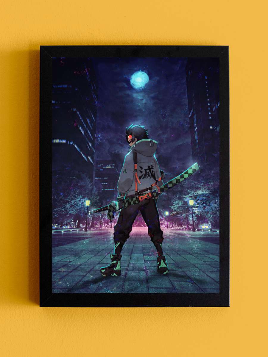 Demon Slayer Anime Tablo Siyah Çerçeveli Yüksek Kalite Anime Duvar Poster Tablo - En İyi Fiyatlarla