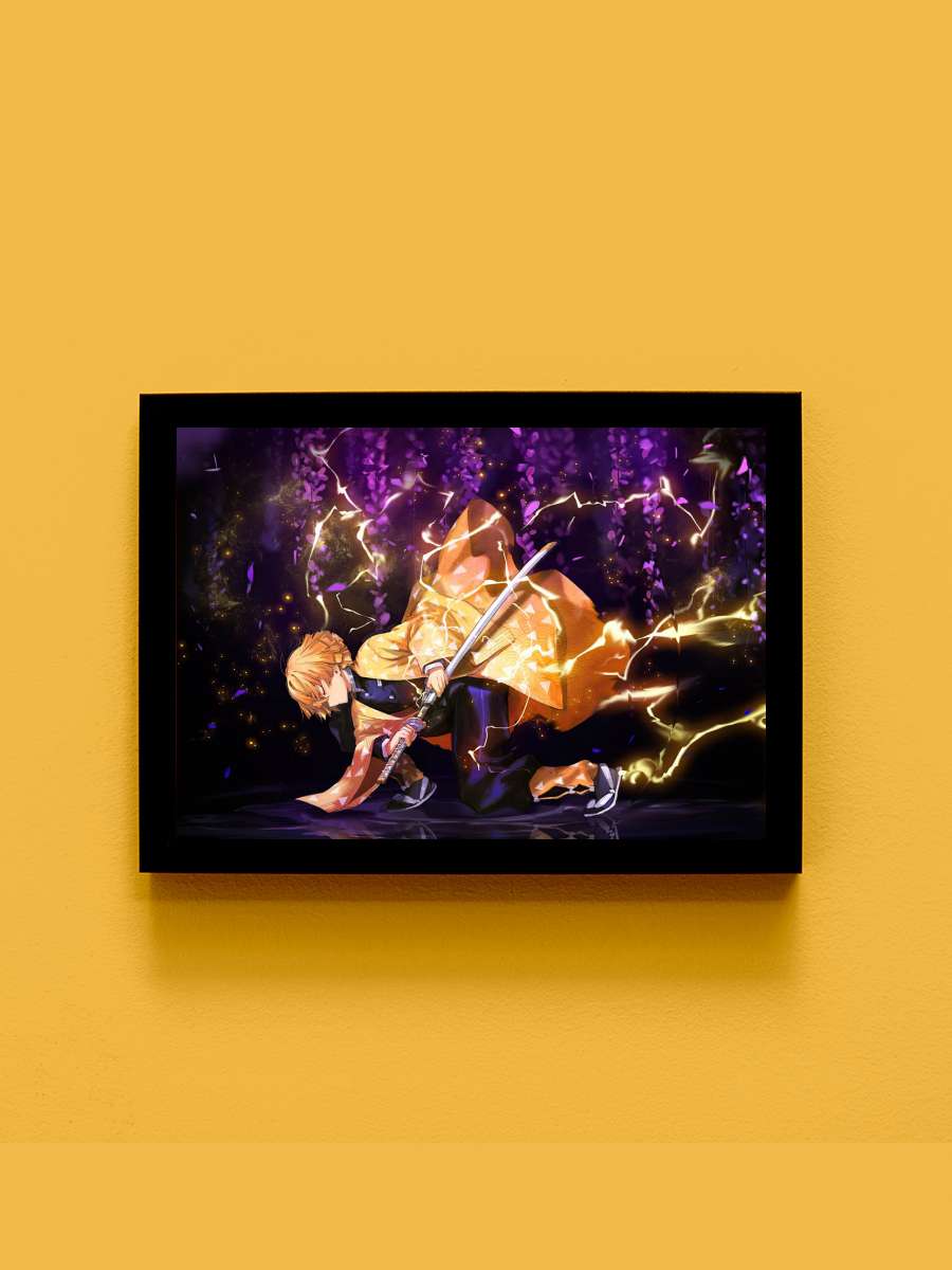 Demon Slayer Anime Tablo Siyah Çerçeveli Yüksek Kalite Anime Duvar Poster Tablo - En İyi Fiyatlarla