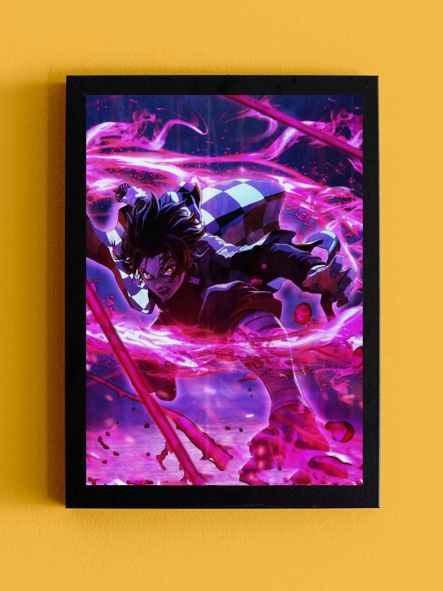 Demon Slayer Anime Tablo Siyah Çerçeveli Yüksek Kalite Anime Duvar Poster Tablo - En İyi Fiyatlarla
