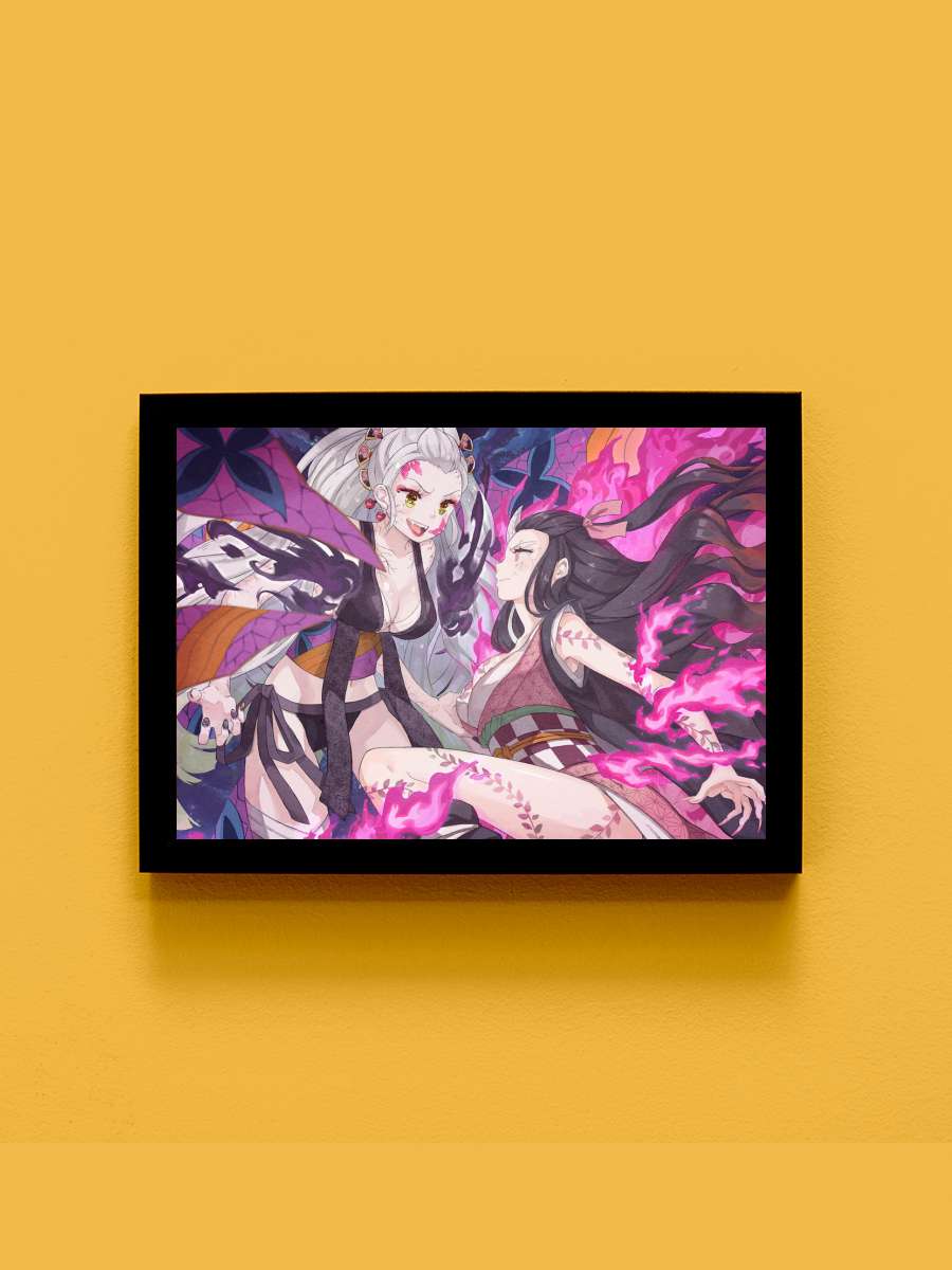 Demon Slayer Anime Tablo Siyah Çerçeveli Yüksek Kalite Anime Duvar Poster Tablo - En İyi Fiyatlarla
