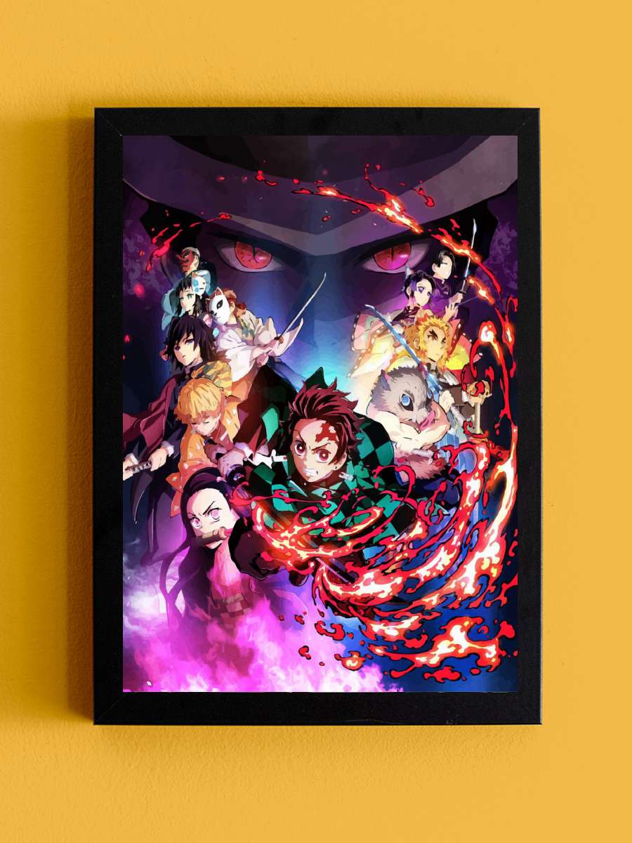 Demon Slayer Anime Tablo Siyah Çerçeveli Yüksek Kalite Anime Duvar Poster Tablo - En İyi Fiyatlarla