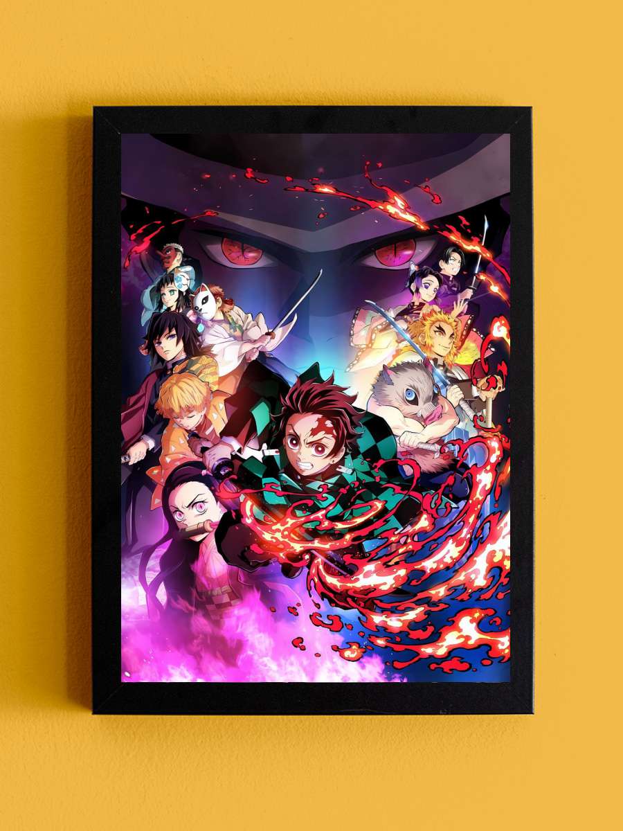 Demon Slayer Anime Tablo Siyah Çerçeveli Yüksek Kalite Anime Duvar Poster Tablo - En İyi Fiyatlarla