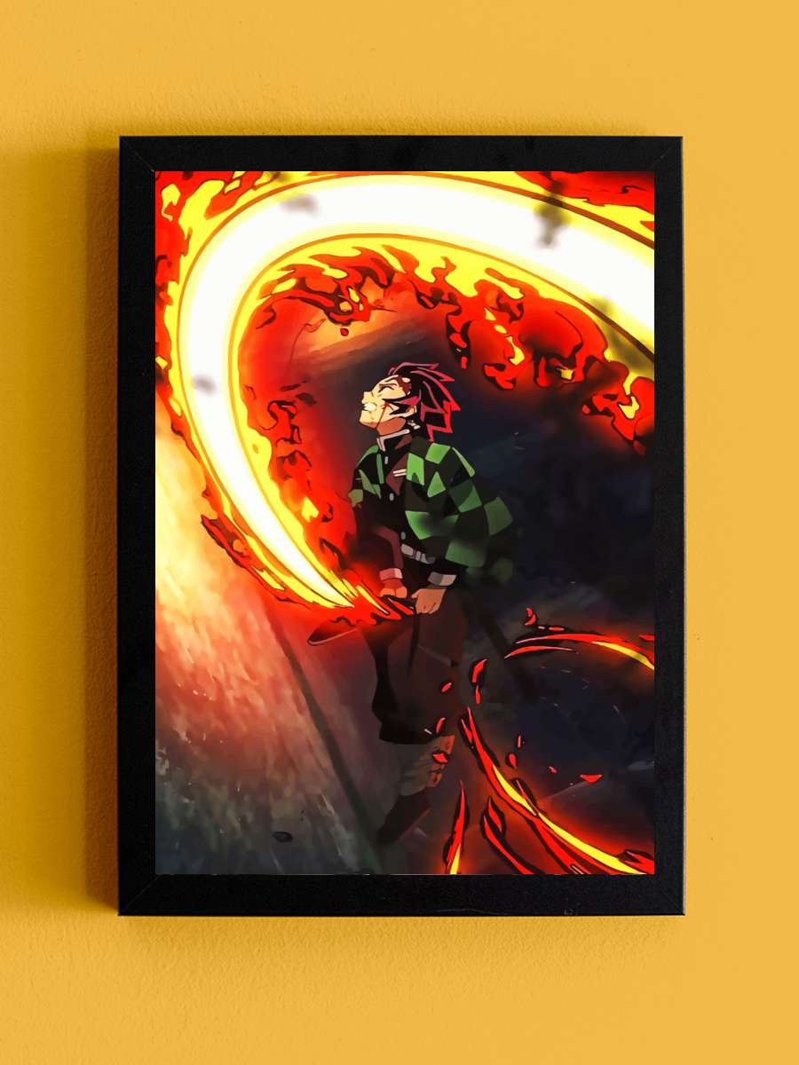 Demon Slayer Anime Tablo Siyah Çerçeveli Yüksek Kalite Anime Duvar Poster Tablo - En İyi Fiyatlarla