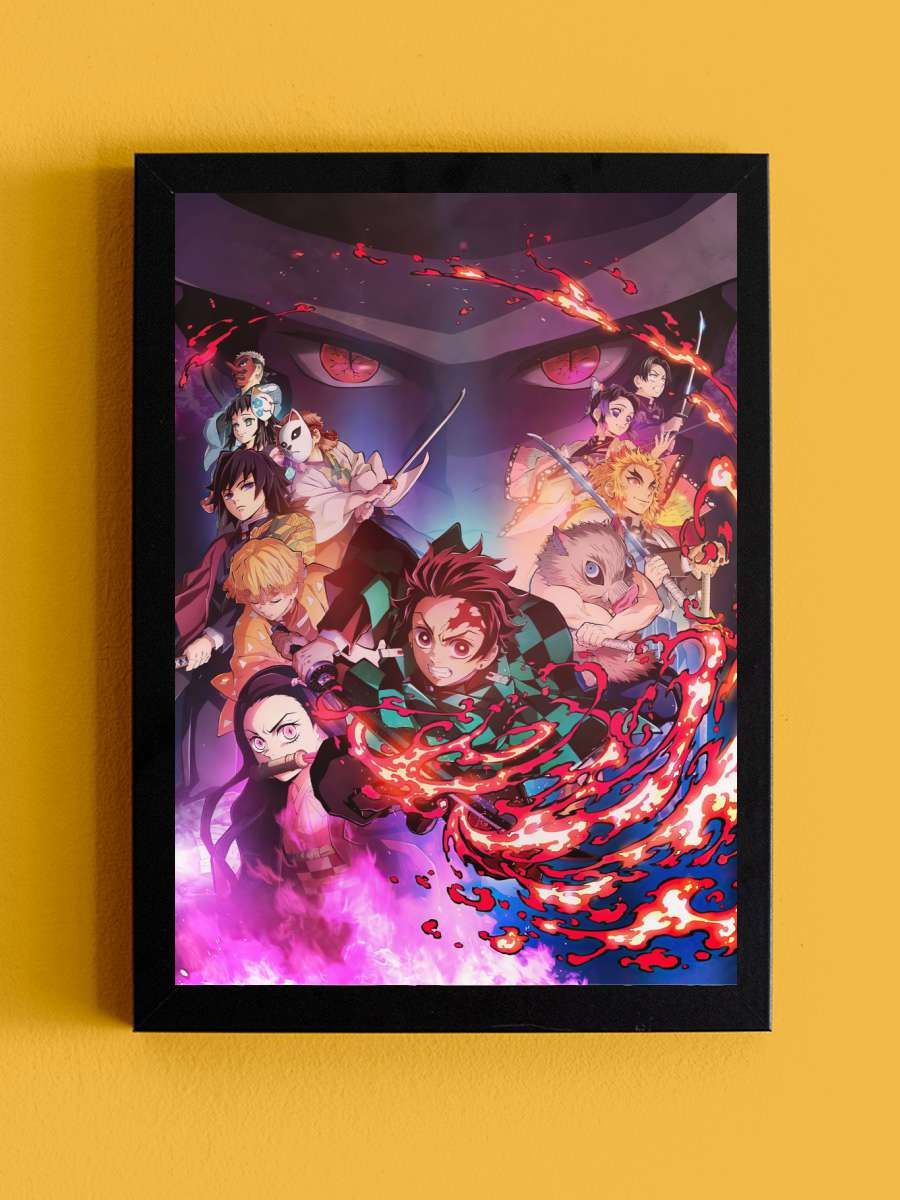 Demon Slayer Anime Tablo Siyah Çerçeveli Yüksek Kalite Anime Duvar Poster Tablo - En İyi Fiyatlarla
