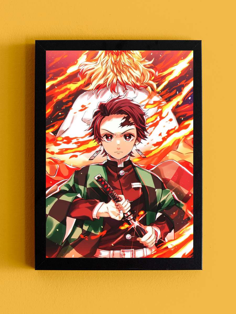 Demon Slayer Anime Tablo Siyah Çerçeveli Yüksek Kalite Anime Duvar Poster Tablo - En İyi Fiyatlarla