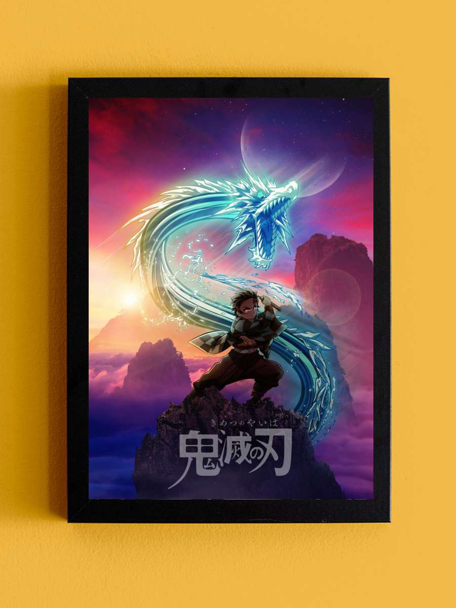 Demon Slayer Anime Tablo Siyah Çerçeveli Yüksek Kalite Anime Duvar Poster Tablo - En İyi Fiyatlarla