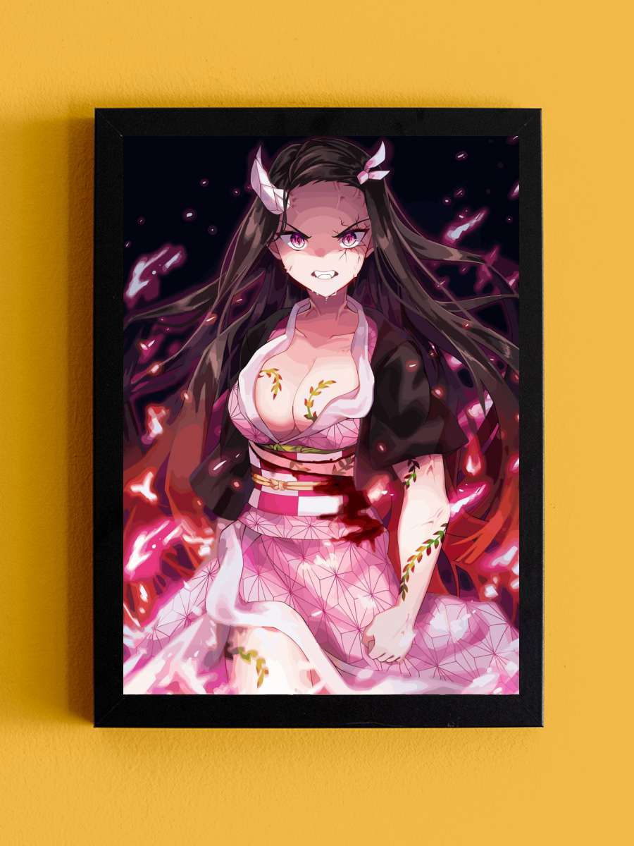 demon slayer Anime Tablo Siyah Çerçeveli Yüksek Kalite Anime Duvar Poster Tablo - En İyi Fiyatlarla