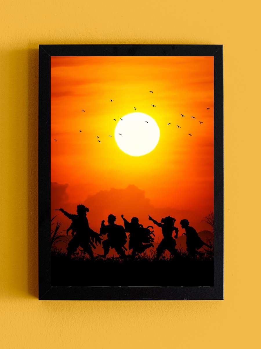 demon slayer Anime Tablo Siyah Çerçeveli Yüksek Kalite Anime Duvar Poster Tablo - En İyi Fiyatlarla
