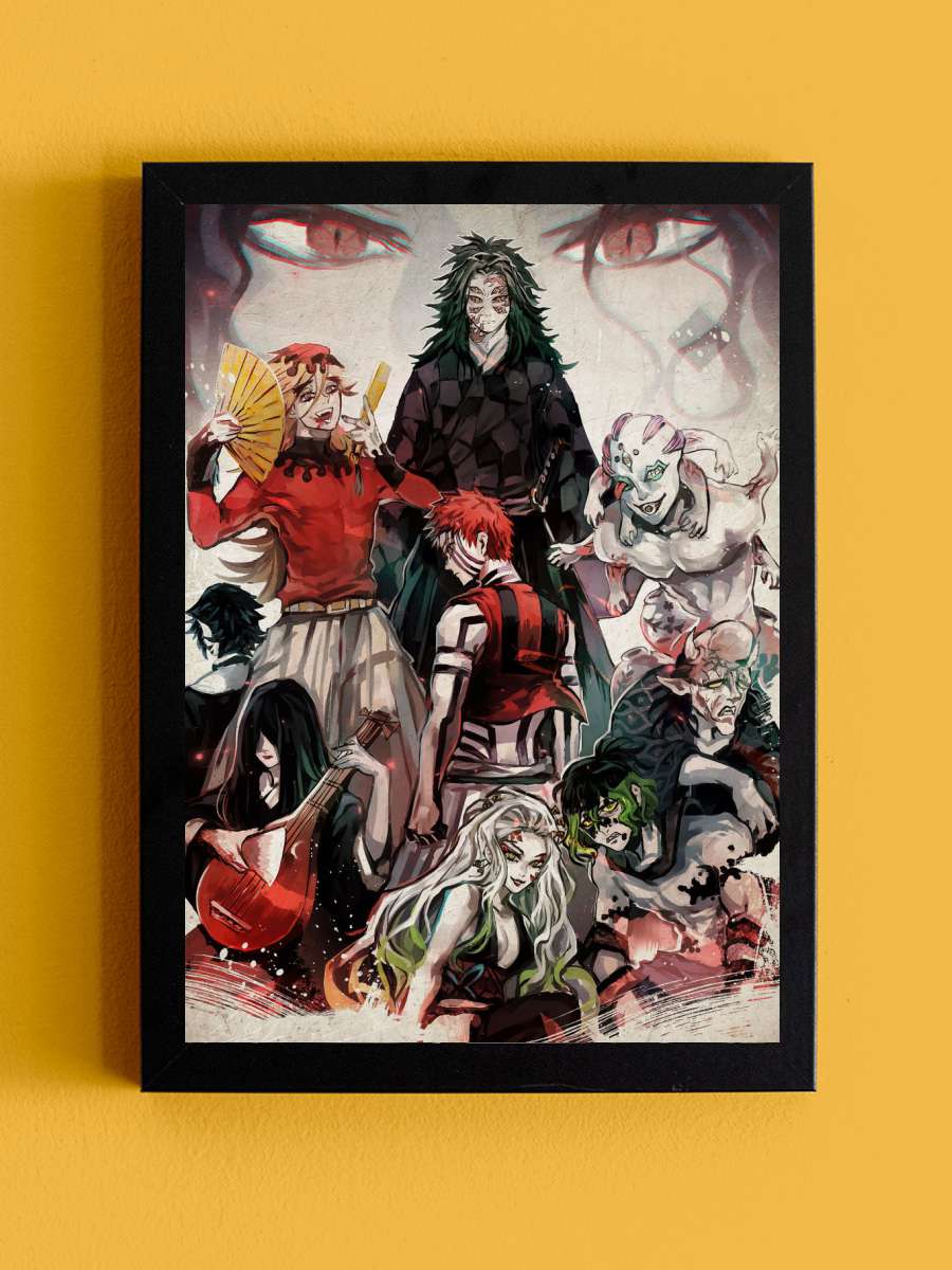 Demon Slayer Anime Tablo Siyah Çerçeveli Yüksek Kalite Anime Duvar Poster Tablo - En İyi Fiyatlarla