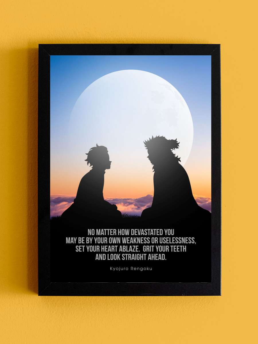 Demon Slayer Quote Anime Tablo Siyah Çerçeveli Yüksek Kalite Anime Duvar Poster Tablo - En İyi Fiyatlarla
