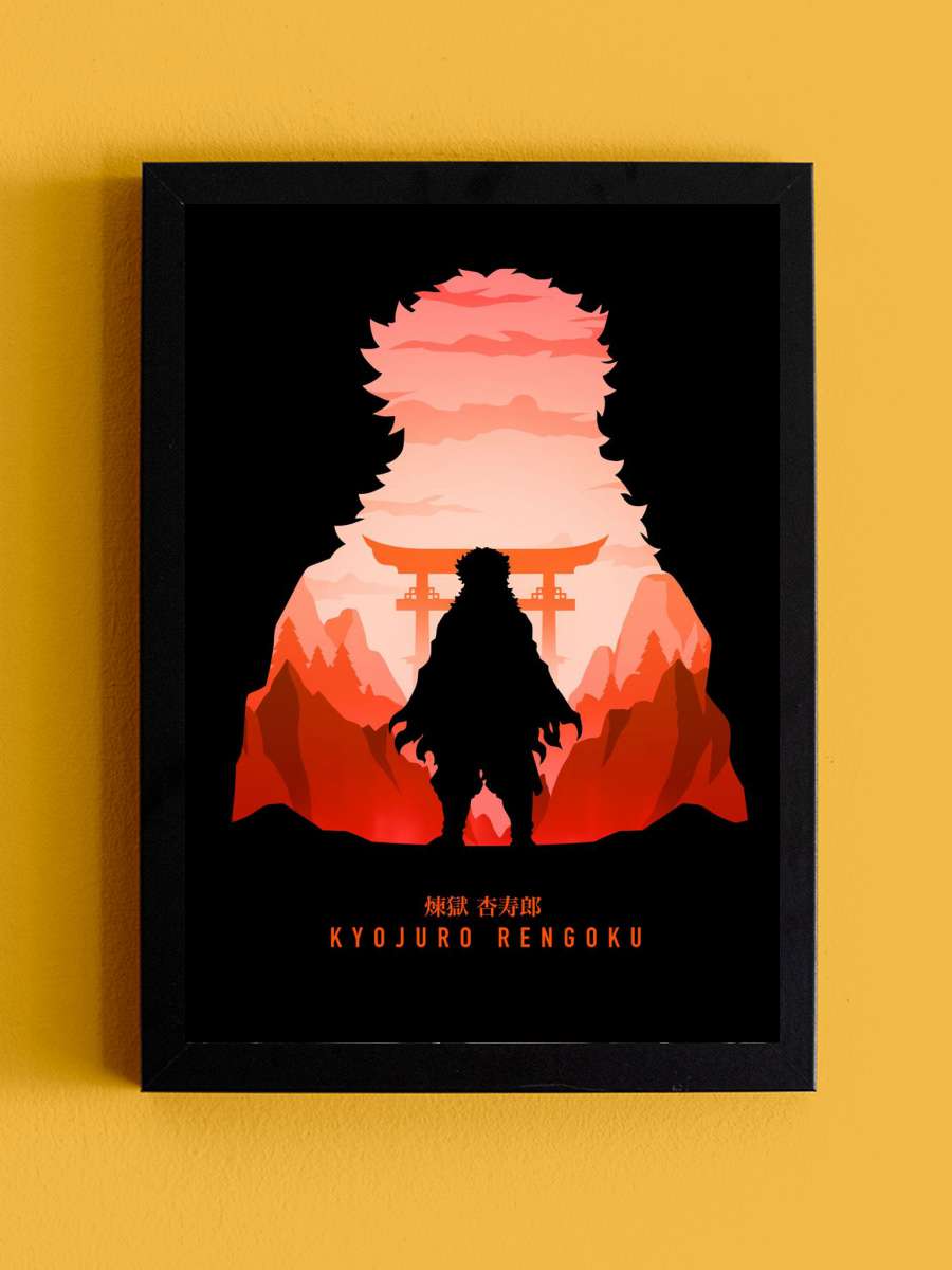 Demon Slayer Rengoku Anime Tablo Siyah Çerçeveli Yüksek Kalite Anime Duvar Poster Tablo - En İyi Fiyatlarla