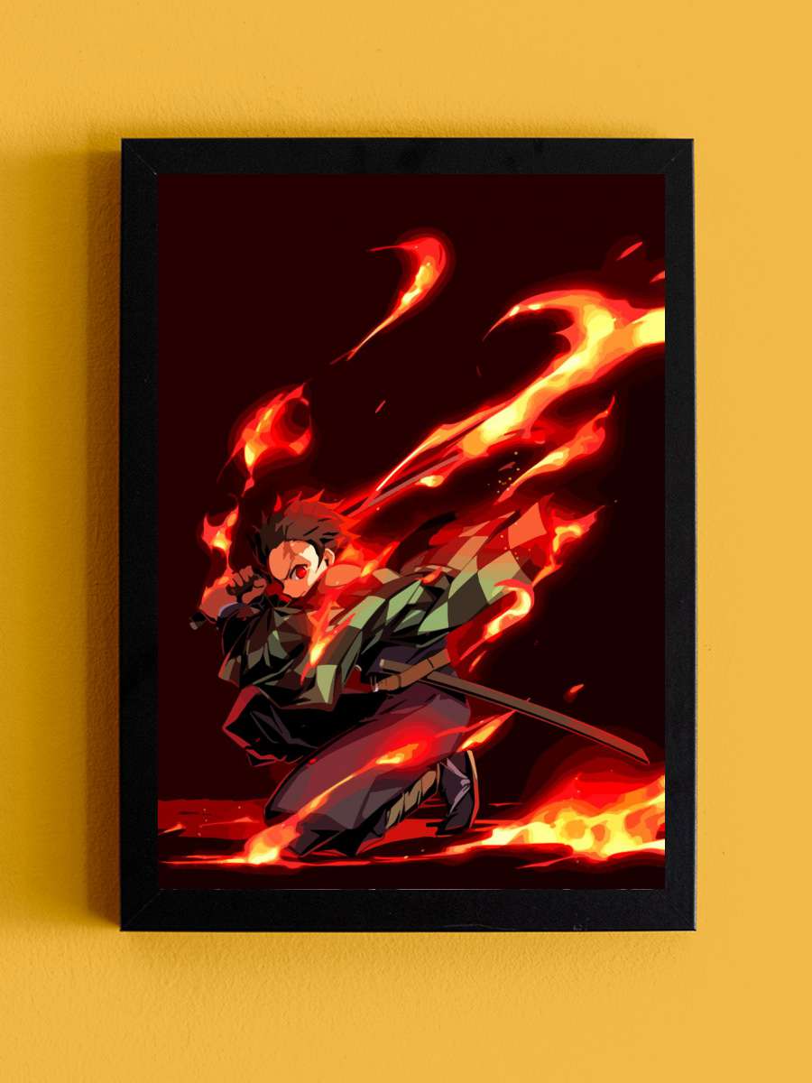 Demon Slayer Tanjiro Anime Tablo Siyah Çerçeveli Yüksek Kalite Anime Duvar Poster Tablo - En İyi Fiyatlarla