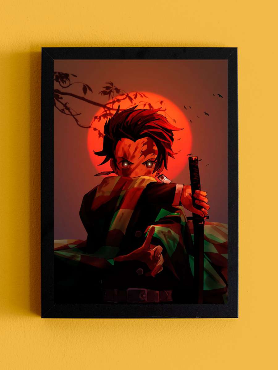 demon slayer tanjiro Anime Tablo Siyah Çerçeveli Yüksek Kalite Anime Duvar Poster Tablo - En İyi Fiyatlarla