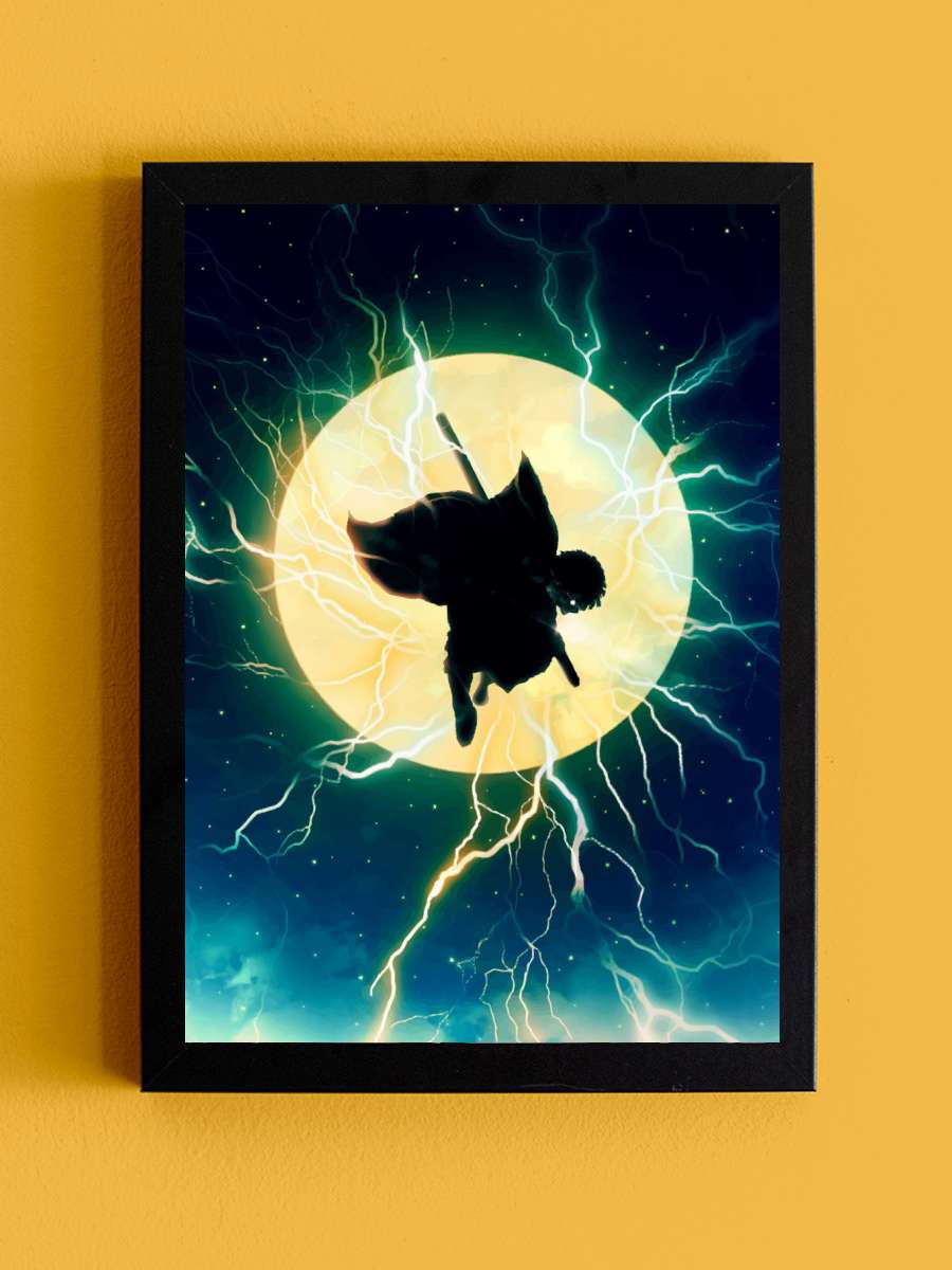 demon slayer tanjiro Anime Tablo Siyah Çerçeveli Yüksek Kalite Anime Duvar Poster Tablo - En İyi Fiyatlarla