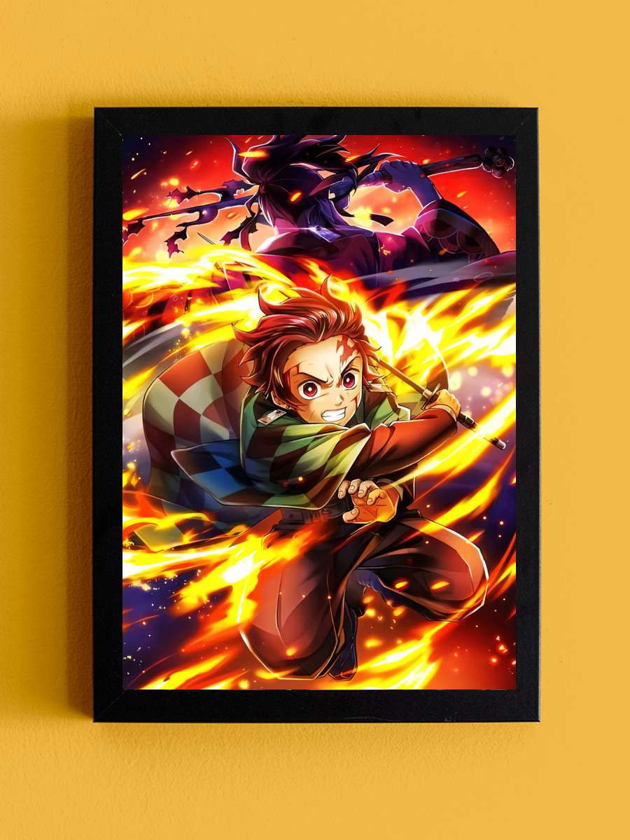 demon slayer tanjiro Anime Tablo Siyah Çerçeveli Yüksek Kalite Anime Duvar Poster Tablo - En İyi Fiyatlarla